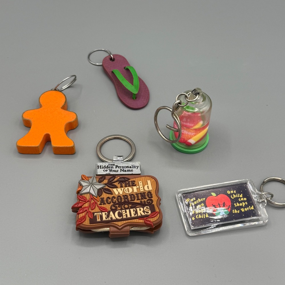 Teacherโ Keychain Lot Vintage Novelty Charm School Supplies Accessories